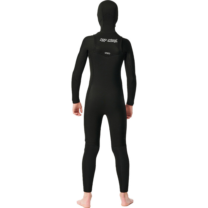 2023 Rip Curl Junior Dawn Patrol 5/4mm Hooded Chest Zip Wetsuit 13KBFS - Black